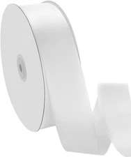 1-1/2" x 100 Yards Satin Ribbon - Wide Silk White Ribbon with Spool - Ideal for