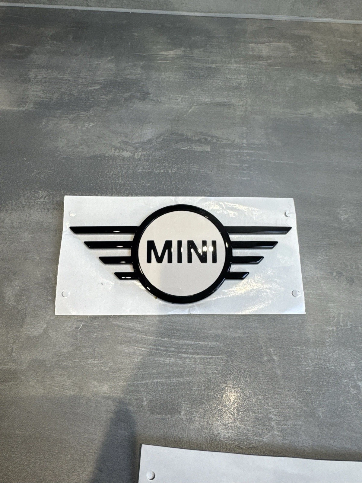 Original Mini Cooper F65 F66 F67 White & Black Emblem Badge 5114 5B4AF80 New