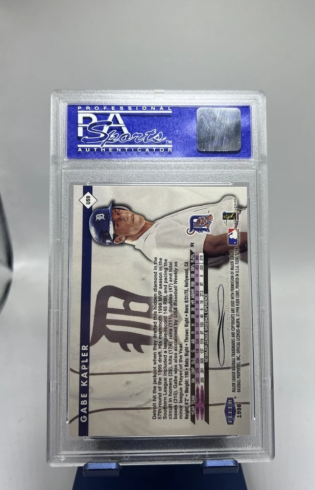 1998 Fleer Tradition Update Gabe Kapler RC Baseball Card #U59 - Rookie PSA 8 - Image 2 of 2