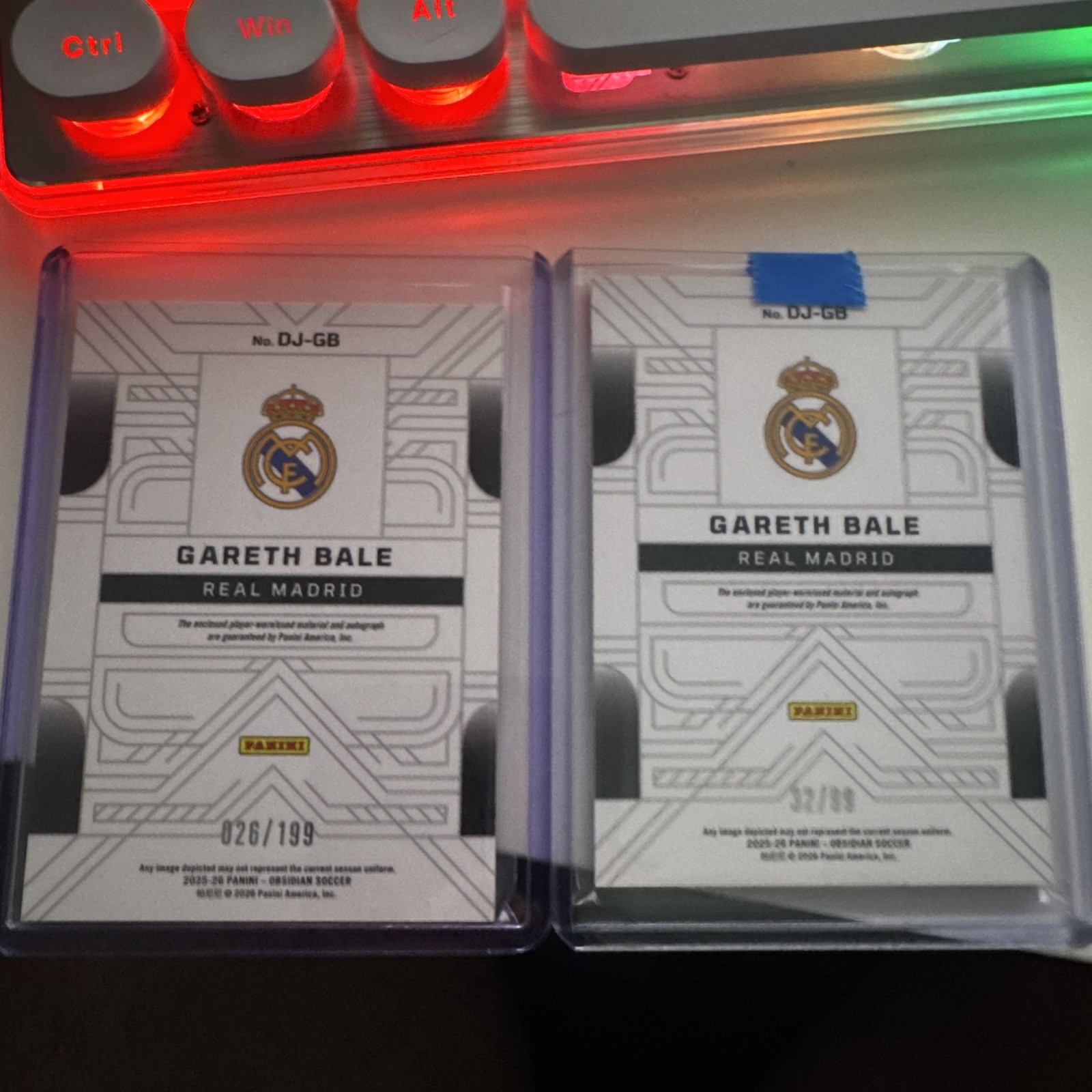 Panini Obsidian Gareth Bale Real Madrid #DJ-GB  32/99 and 26/199 set! view 2