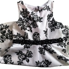 Justice white floral rhinestone waist dress size 12