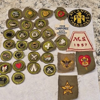 Vintage 1930s 50s Boy Scout Merit Badge & Patch Lot