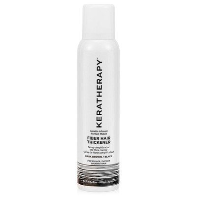 Keratin Infused Perfect Match Fiber Hair Thickener Spray, Dark Brown to Black, 4