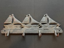 Vintage Cast Iron Nautical Sail Boat Wall Hoo...