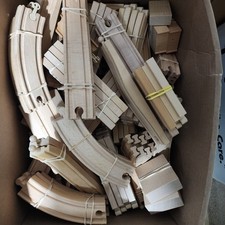 15 LB Bulk Wooden Train Track Lot Mixed Straight, Curved  Specialty Fits Thomas
