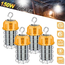 4 PCS 150W LED Temporary Work Light  Construction Hanging Jobsite Workshop ETL