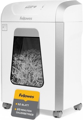 Fellowes Aktenvernichter FS-12C 12 Blatt P4 Partikelschnitt 19L Kreditkarten Wei