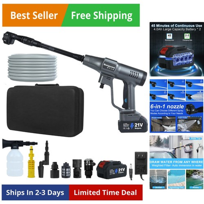 #ad #ad 1450PSI Cordless Pressure 2 4000mAH Battery Operated Power Pressure Portab... $186.82