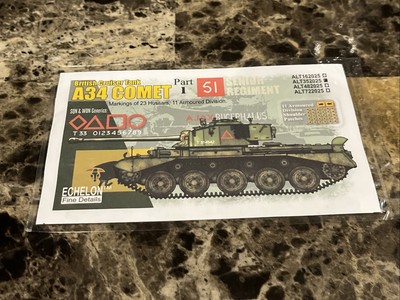 1/35 Echelon Decals #352025 A34 Comet 11th AD Pt.1