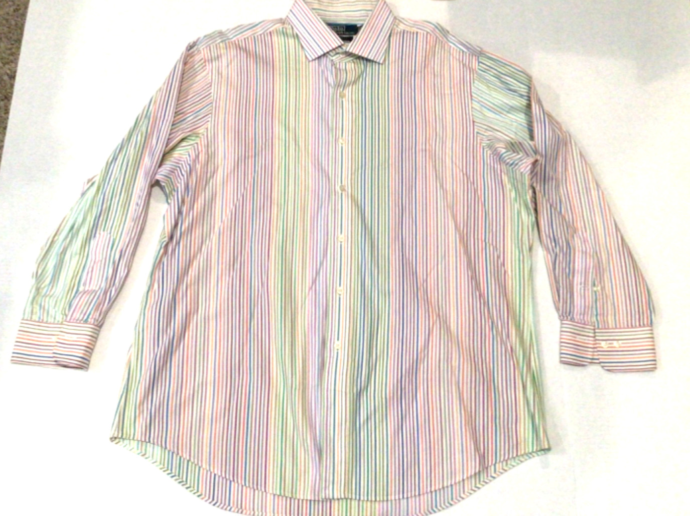 Polo Ralph Lauren Regent Custom Fit Striped Dress Shirt Mens 17 1/2 32-33 Preppy