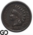 1864 Indian Head Cent Penny, Lovely Bronze, Choice AU+