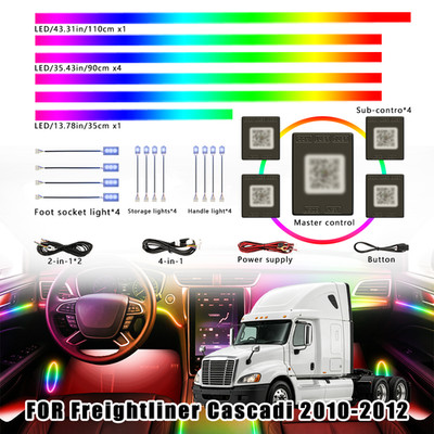 Car ambient lights for Freightliner Cascadia 2010~2012 atmosphere Lamp Kit