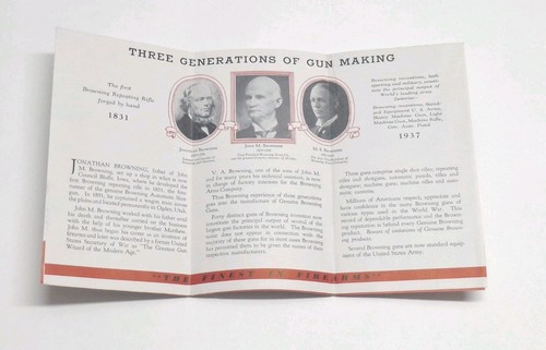 1937 Browning Shotguns St Louis MO Foldout Dealer Price Sheet Booklet - Picture 2 of 6