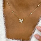 1.6ct Pear and round Pendant Necklace Yellow Gold 14K Labcreated Diamond F/VS — photo 1