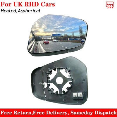 For Ford Transit Courier 2015-2025 Heated Aspherical Wing Mirror Glass Left Pass