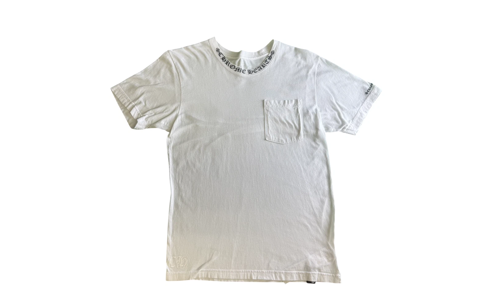 Chrome Hearts Neck Letters Black/White T-Shirt (PreOwned)