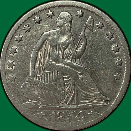 1854-O Arrows Seated Liberty Half Dollar Choice Very Fine VF+ Coin #37747