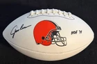 Jim Brown Cleveland Brown Signed "HOF 71" Logo Football COA