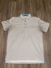 Greyson Golf Polo Shirt Men’s Medium Black White Zig Zags Polyester Spandex