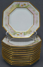 Set of 12 T&V Limoges Hand Painted Signed HM Edson Cherry Blossom 8 3/8 Plates