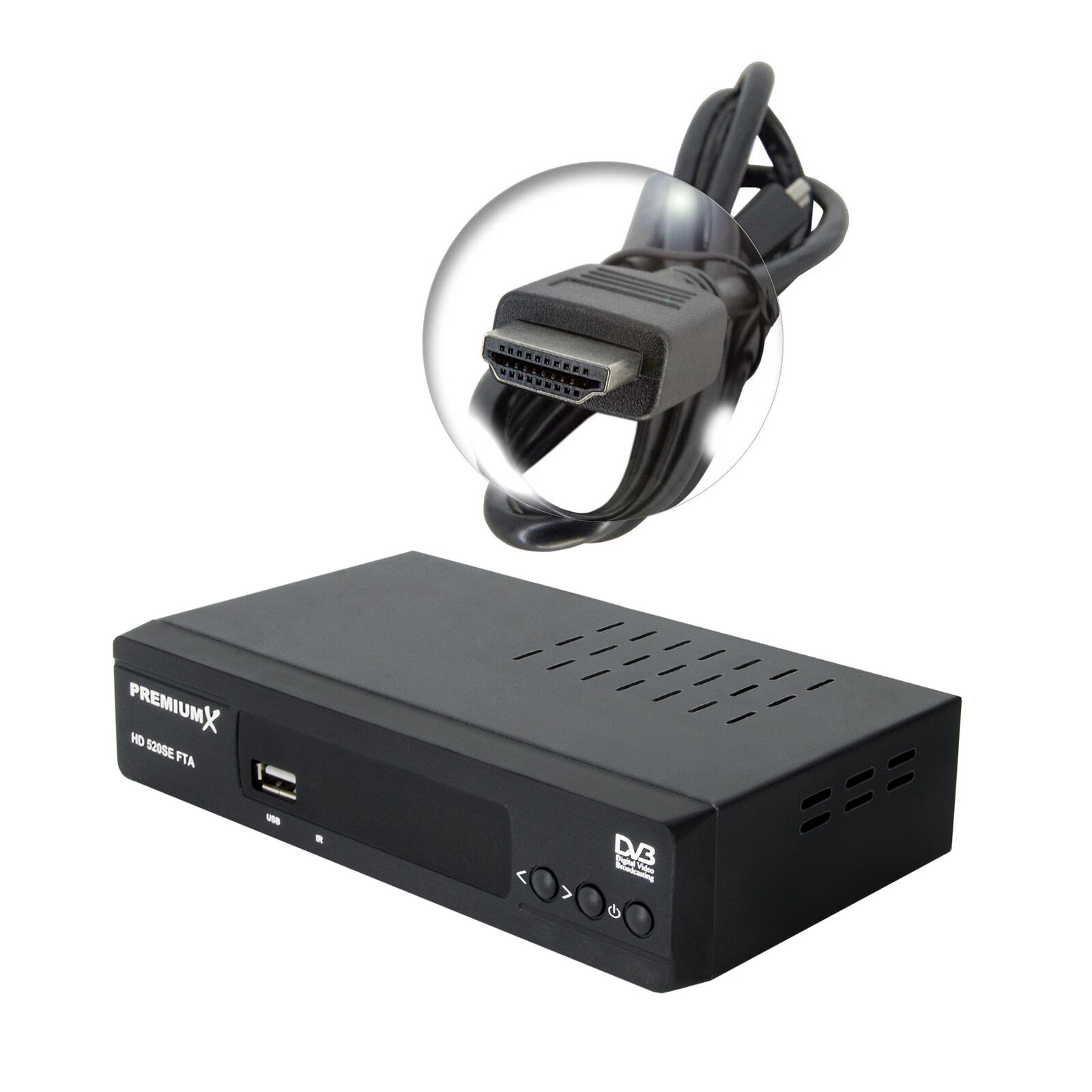 PremiumX 520SE SAT TV Receiver DVB-S2 USB SCART HDMI Satellitenreceiver FullHD