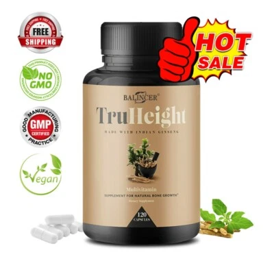 BALINCER TruHeight Growth - Height Enhancer - Indian Ginseng 120 Capsules