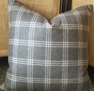 grey plaid pillow