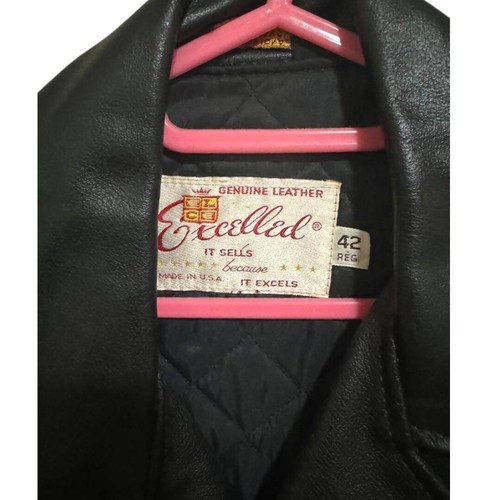 Excelled 70's Double Riders Jacket Size 42 Black Made In USA - Picture 4 of 4