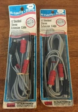 GC Electronics 6' Sheilded Stereo Extension Cable Hi-Fidelity Stereo Lot Of 2