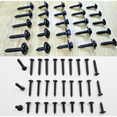 (55pcs) BLACK INTERIOR SCREWS! FITS CAMARO FIREBIRD NOVA CHEVELLE ETC (7 TYPES)