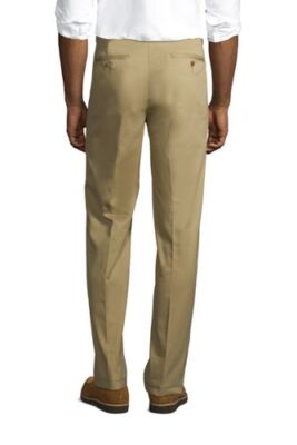 Lands' End Men's Traditional Fit Pleated Chino Pants Khaki 40 NWOT (482)