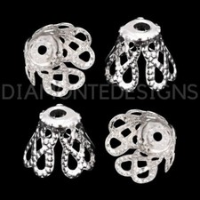 50 x Silver Plated 8.5mm Bell Bead Caps Jewellery Craft Findings C189