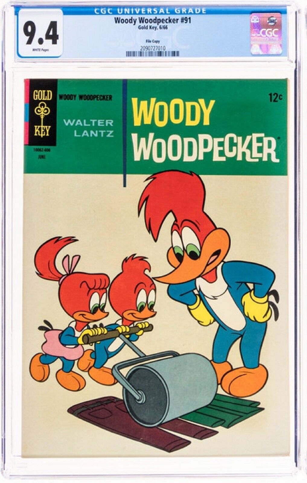 🔥 Woody Woodpecker #91 File Copy CGC 9.4 NM (Gold Key, 1966)  White Pages 🔥