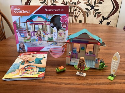 Retired American Girl Mega Construx LEA'S BEACH HUT w/Book 183pc - 100% Complete