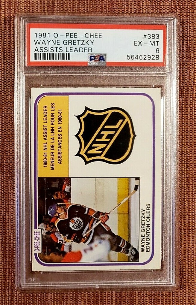 1981 O-Pee-Chee #383 Wayne Gretzky Edmonton Oilers Original Hockey Card PSA 6