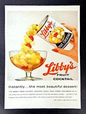Libby Fruit Cocktail ad vintage 1959 beautiful dessert original advertisement