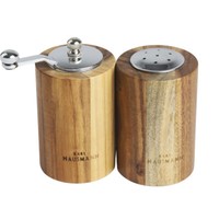 HandmüHle Salz Und Pfeffer Set 2Tlg Akazienholz Keramik Mahlwerk Verstellbar