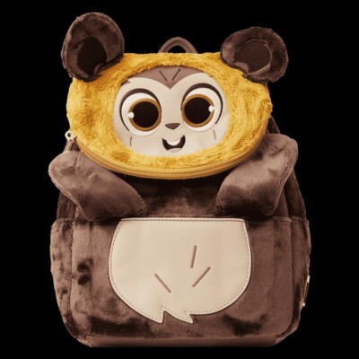 Loungefly Star Wars Plush Ewok Wicket Mini Backpack + Wallet  display picture 3