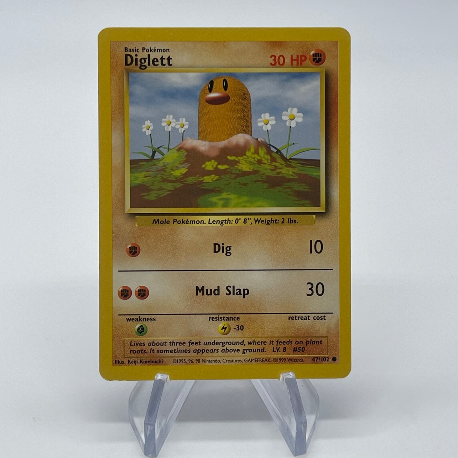 Diglett 47/102 - Common 1999 English Base Set Pokemon Card - Near Mint (NM) & LP