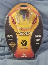 Steren 6FT 24K Gold Plated HDTV RCA Component Video/Audio Braided Cable NEW 