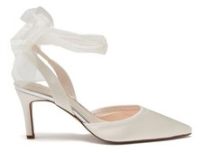 Mimi | Rainbow Club Wedding Shoes | Ivory Satin Chiffon Ribbon Bridal Bow