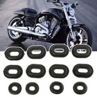 12pcs Oval Round rubber Side Black Cover Grommets For Motorcycle Accessories
