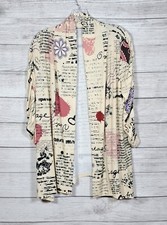 Rare Lily By Firminia Vintage Skeleton Keys Hearts Slinky Open Front Jacket L