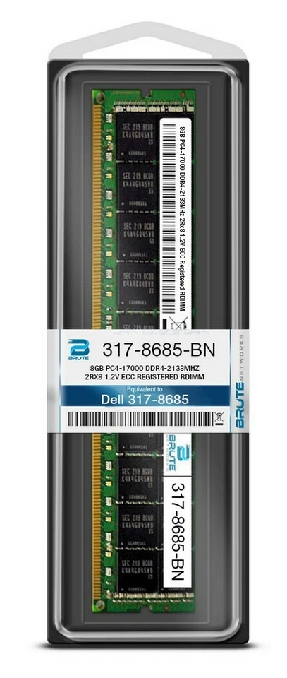 317-8685 - Dell Compatible 8GB PC4-17000 DDR4-2133MHz 2Rx8 1.2V ECC RDIMM - Image 3 of 3