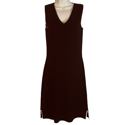 BCBG MAXAZRIA, Women's Small, Sleeveless Knit Dress, Brown, Light Pink Trim  | eBay
