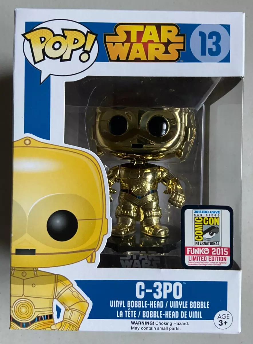 Funko Pop Star Wars METALLIC CHROME C-3PO 2015 SDCC Exclusive C3PO -  DAMAGED BOX