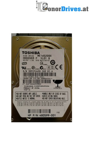 Toshiba - MK1652GSX - HDD2H03 - 160 GB - SATA*