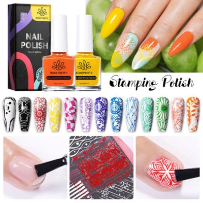 Stamping Nail Polish Colours Painting Varnish Stamp Plate Born Pretty Air Dry UK