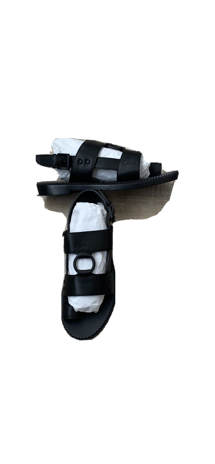 Bottega Veneta Sandals Infra Pelle Cuoio Black Typhoon Calf Size 