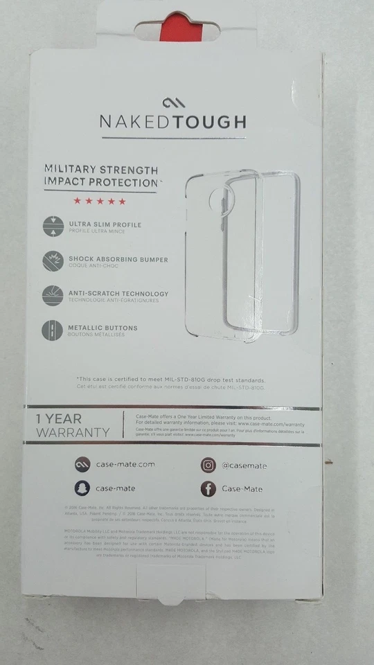Case-Mate Naked Protección Refinada Resistente Moto Z Force Droid Edition - Transparente Foto 2 de 3